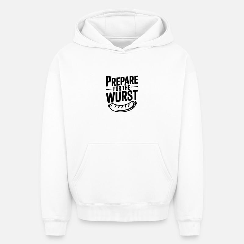 Préparez-vous à la Wurst - Sweat à capuche unisexe oversize épais SPREAD - blanc