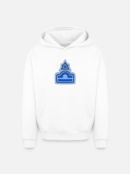Zodiac Tribal Libra and Air - Oversized Heavyweight Unisex Hoodie - white