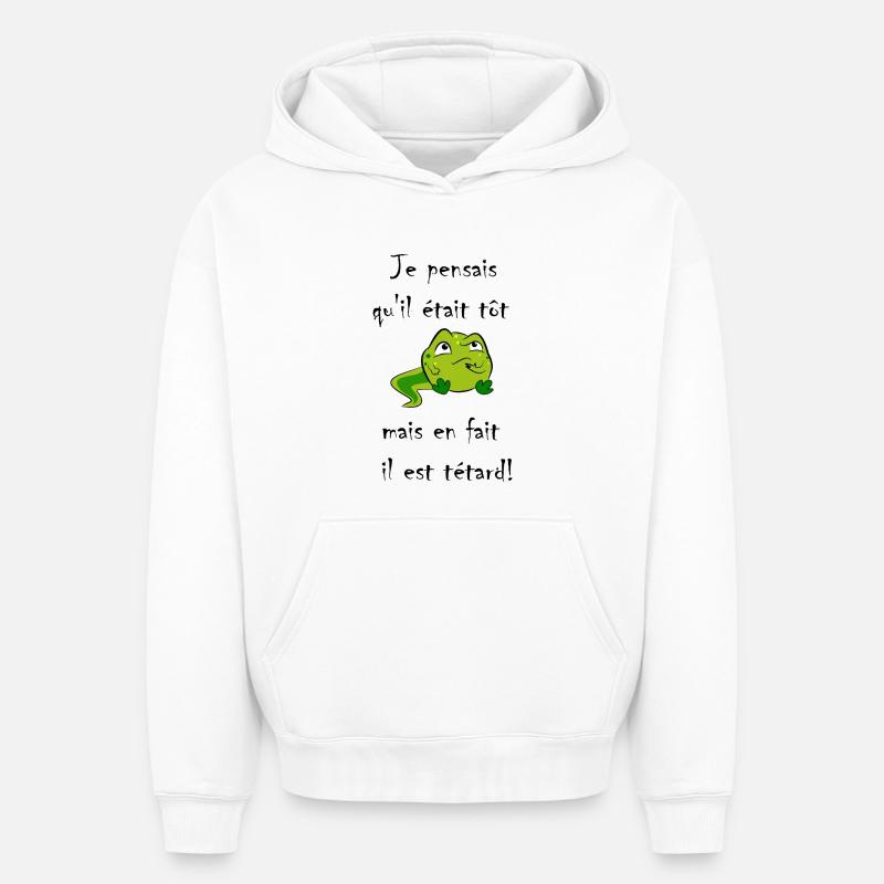 têtard - Sweat à capuche unisexe oversize épais SPREAD - blanc
