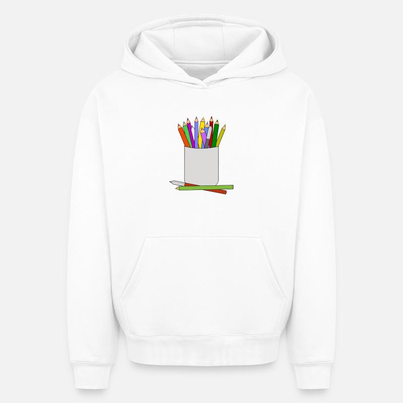 stylo - Sweat à capuche unisexe oversize épais SPREAD - blanc