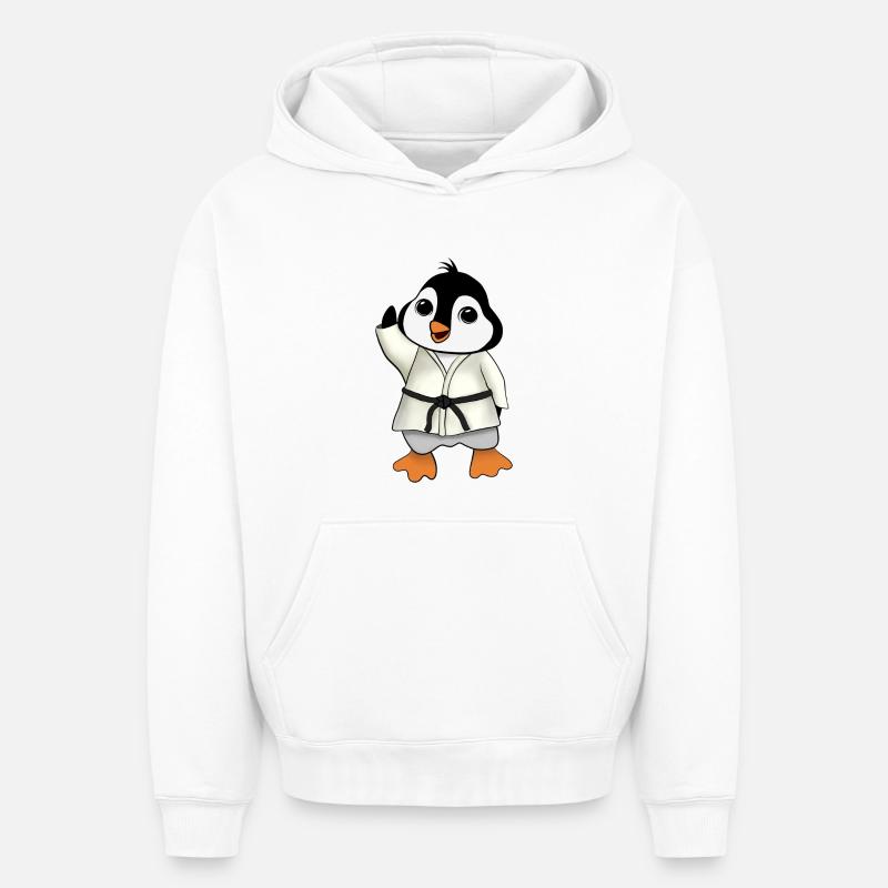 Manchot MA - Sweat à capuche unisexe oversize épais SPREAD - blanc