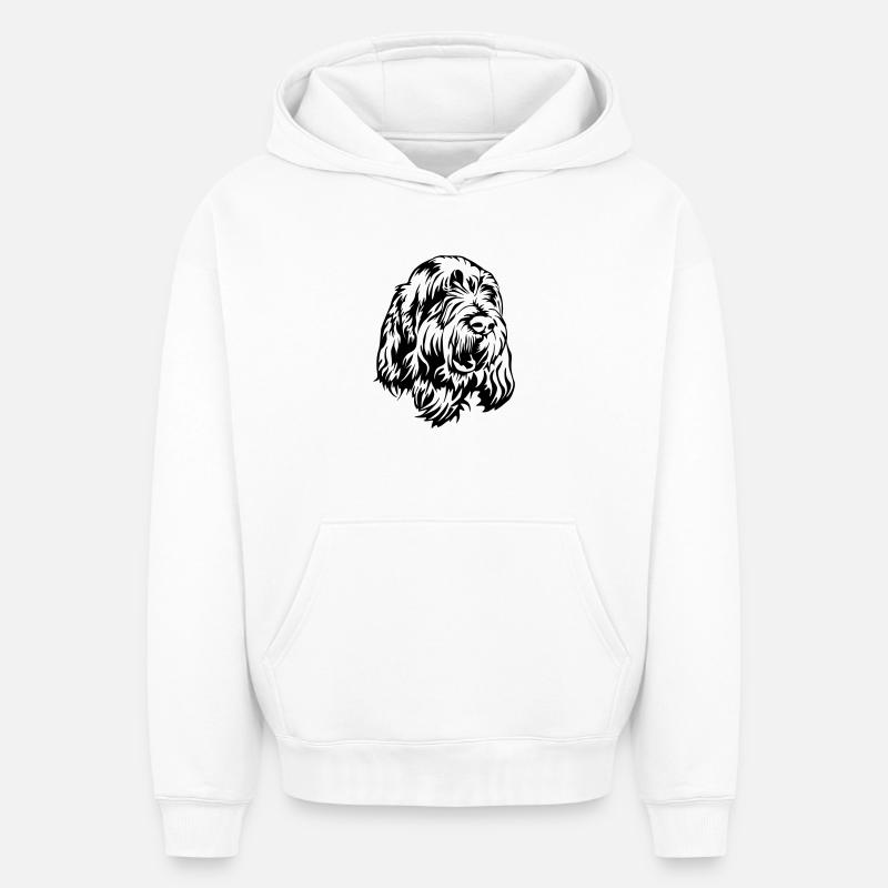 Spinone Italiano Tête - Sweat à capuche unisexe oversize épais SPREAD - blanc