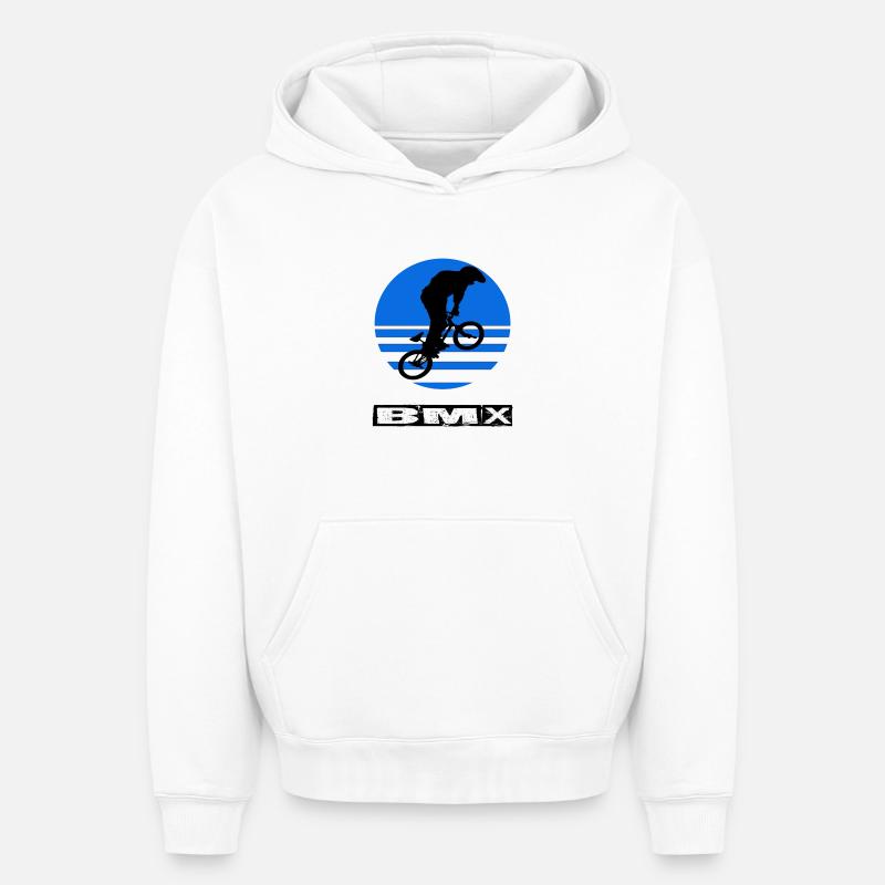 BMX - Sweat à capuche unisexe oversize épais SPREAD - blanc