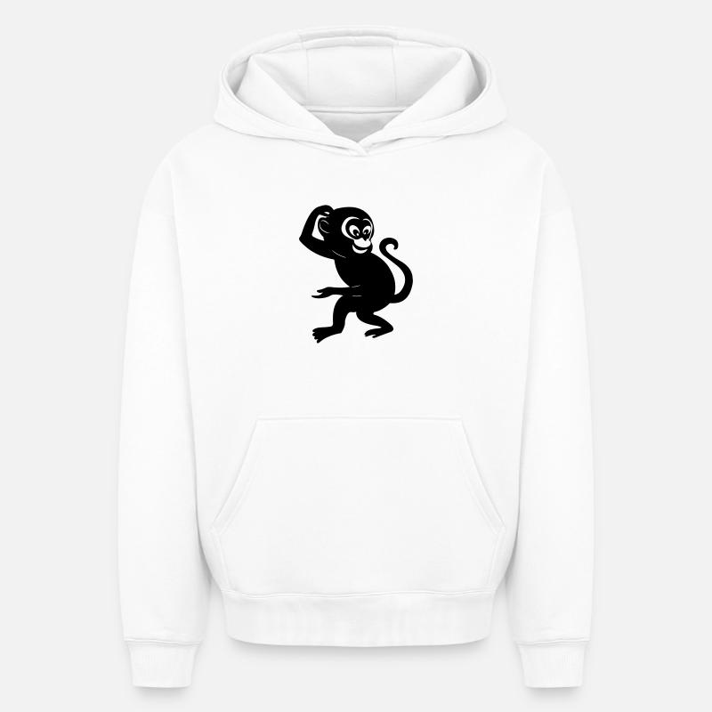 Affenschattenfigur - Oversized Heavyweight Unisex Hoodie - Weiß
