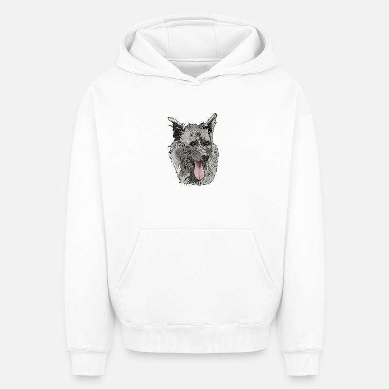 Berger Picard - Sweat à capuche unisexe oversize épais SPREAD - blanc