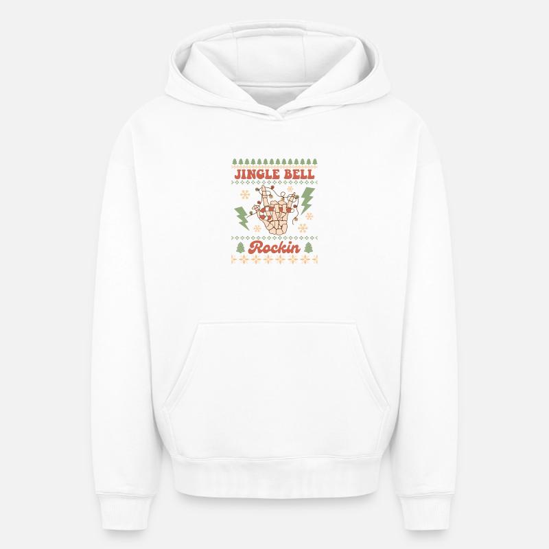 Pull de Noël moche - Sweat à capuche unisexe oversize épais SPREAD - blanc