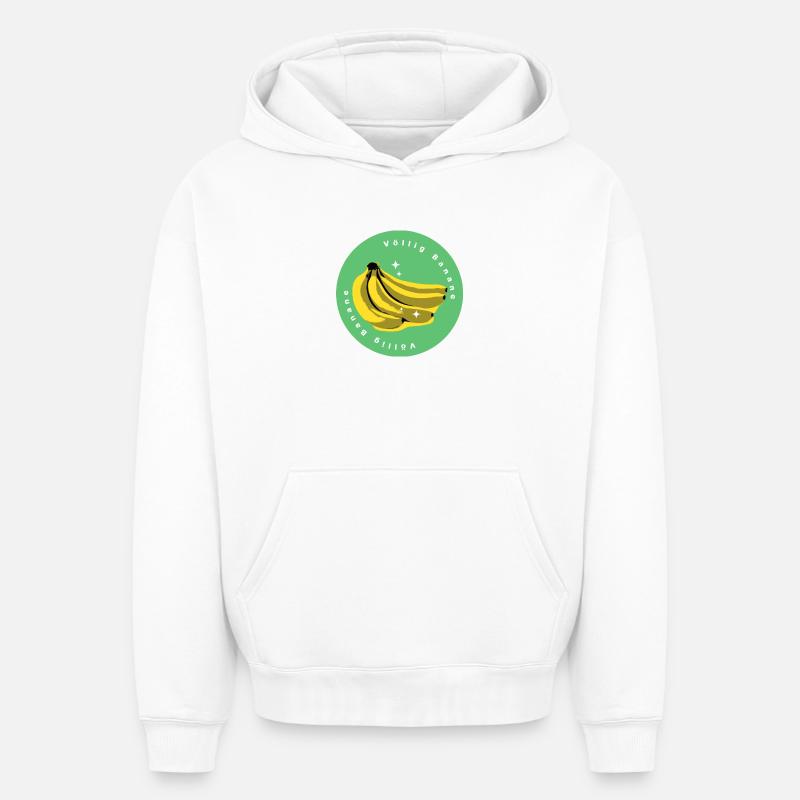 RDA Ostalgie | Complètement banane - Sweat à capuche unisexe oversize épais SPREAD - blanc
