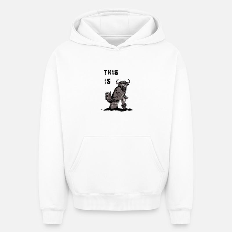 C’est des conneries - Sweat à capuche unisexe oversize épais SPREAD - blanc