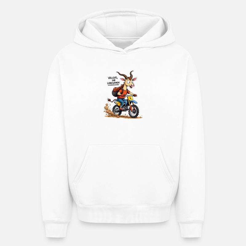 Taureau de motocross - Sweat à capuche unisexe oversize épais SPREAD - blanc
