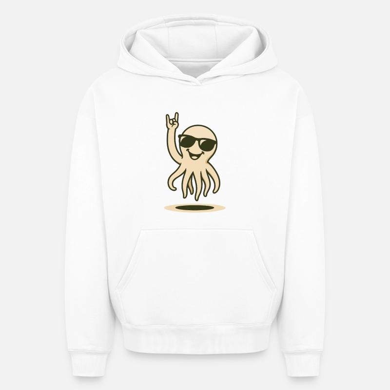 Rocker à tentacules - Sweat à capuche unisexe oversize épais SPREAD - blanc
