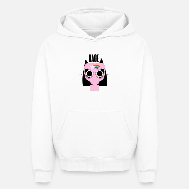 Protestation des chatons en rage - Sweat à capuche unisexe oversize épais SPREAD - blanc