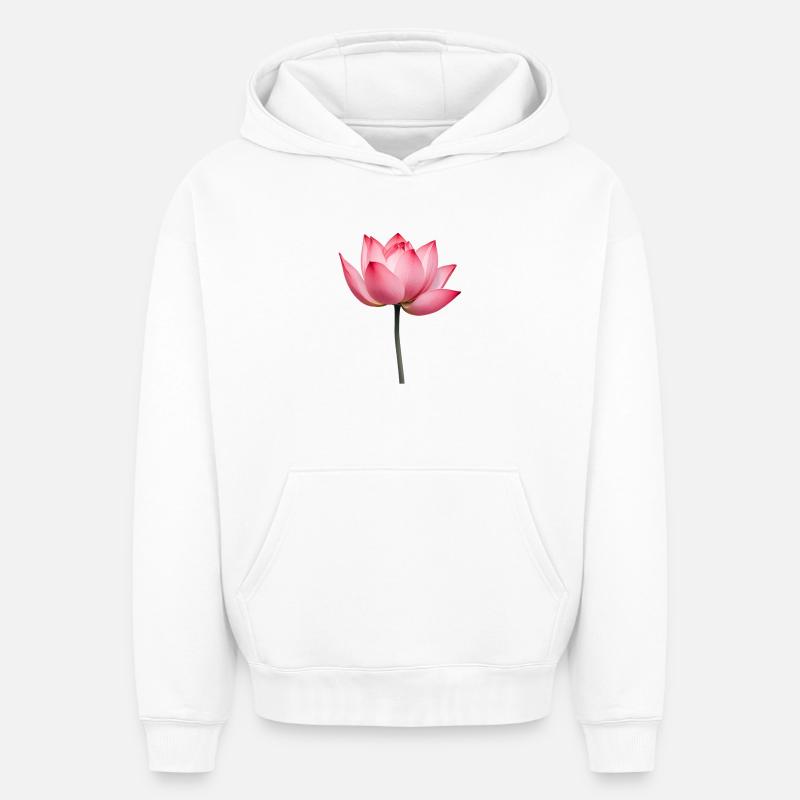 Nénuphar fleur de lotus - Sweat à capuche unisexe oversize épais SPREAD - blanc