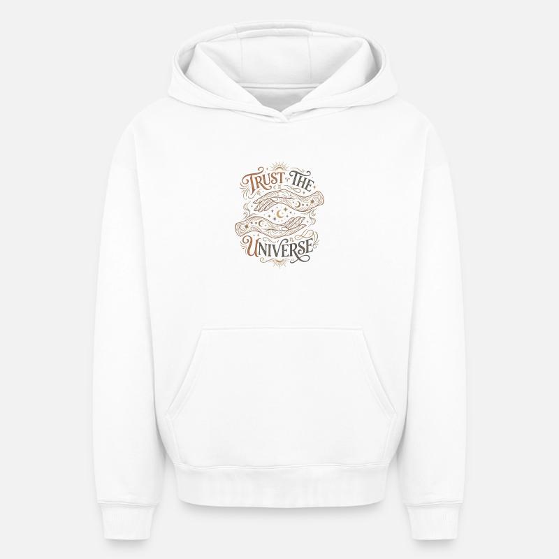 Confiance dans l’univers - Sweat à capuche unisexe oversize épais SPREAD - blanc
