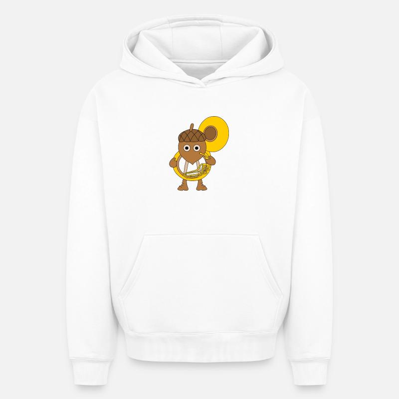 Noix de tuba - Sweat à capuche unisexe oversize épais SPREAD - blanc