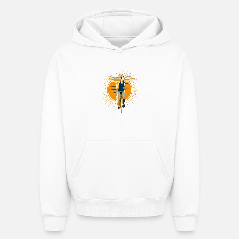 Monocycle | Fly4you - Sweat à capuche unisexe oversize épais SPREAD - blanc