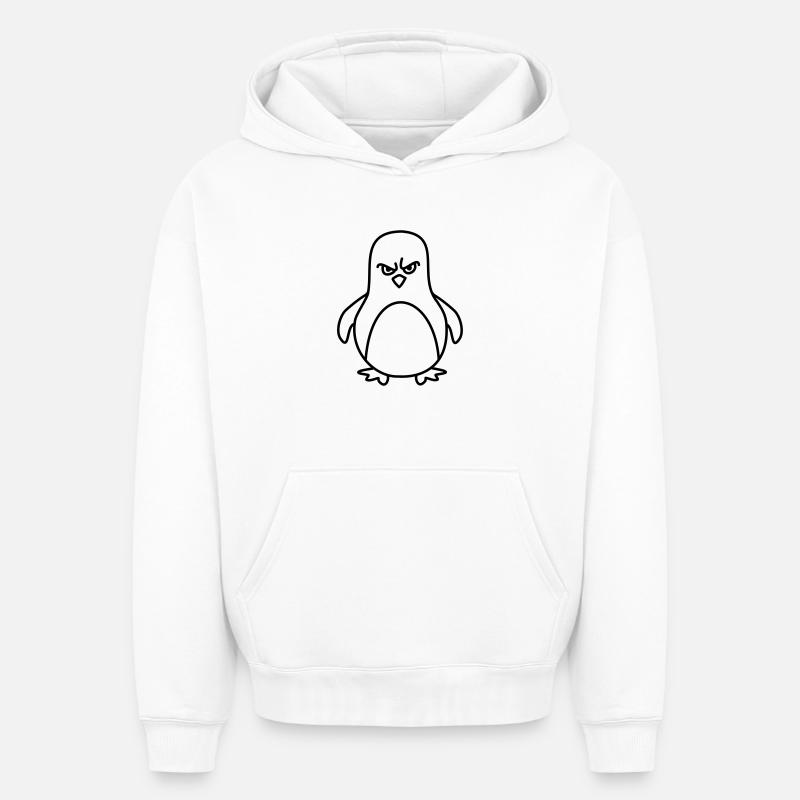 pingouin - Sweat à capuche unisexe oversize épais SPREAD - blanc