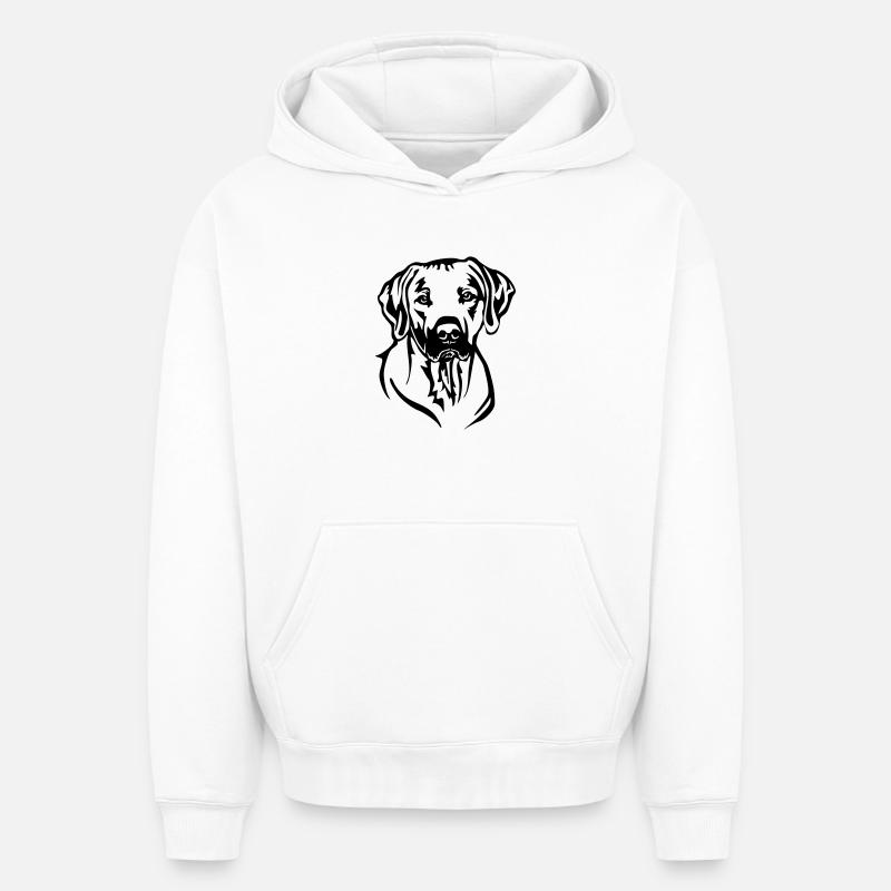 Rhodesian Ridgeback Kopf - Oversized Heavyweight Unisex Hoodie - Weiß