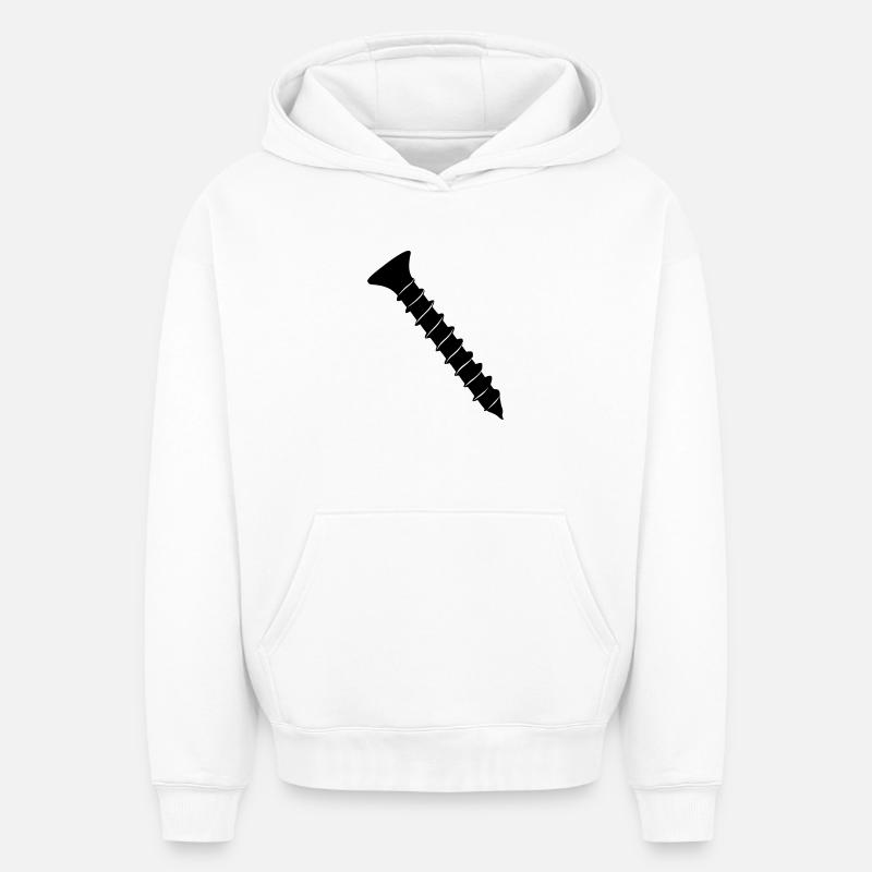 Vis - Sweat à capuche unisexe oversize épais SPREAD - blanc