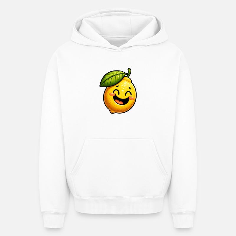 Citron Citrons - Sweat à capuche unisexe oversize épais SPREAD - blanc