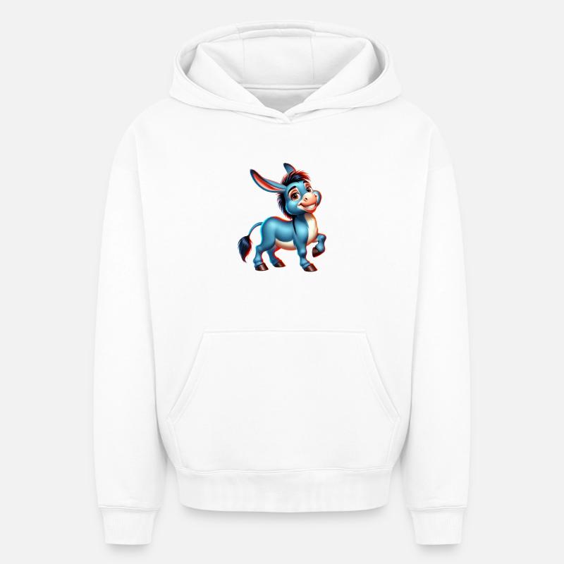 Mule âne - Sweat à capuche unisexe oversize épais SPREAD - blanc