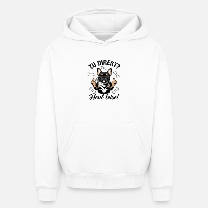 Bouledogue français cool - Sweat à capuche unisexe oversize épais SPREAD - blanc