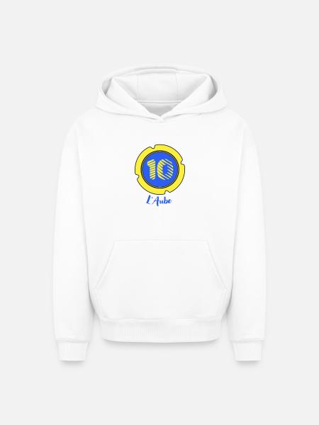 Logo of the Aube department 10 - Oversized Heavyweight Unisex Hoodie - white
