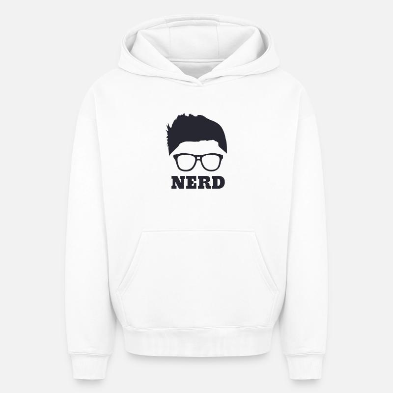 nerd - Sweat à capuche unisexe oversize épais SPREAD - blanc