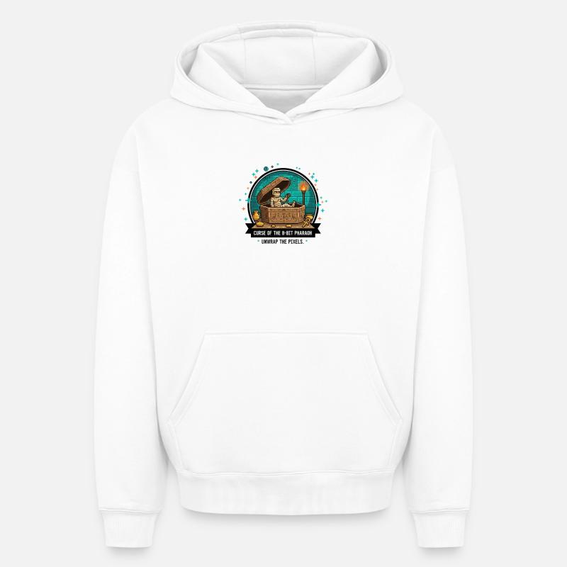 La Tombe du Pharaon 8-Bit - Sweat à capuche unisexe oversize épais SPREAD - blanc