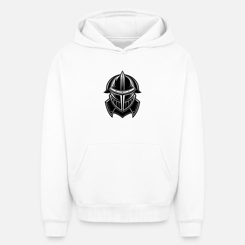 Casque de chevalier - Sweat à capuche unisexe oversize épais SPREAD - blanc