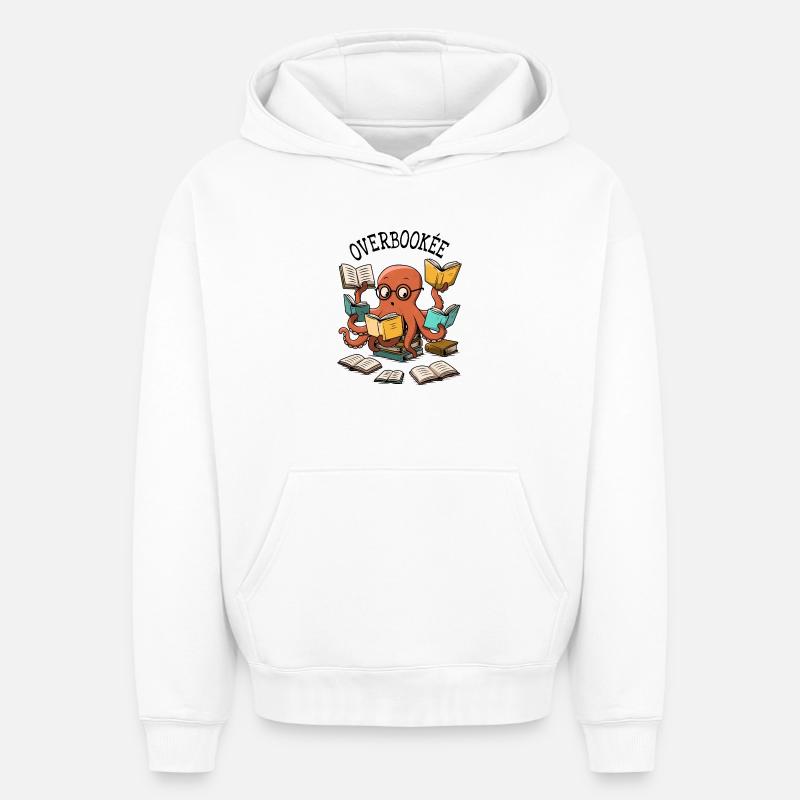 Overbookée - Sweat à capuche unisexe oversize épais SPREAD - blanc