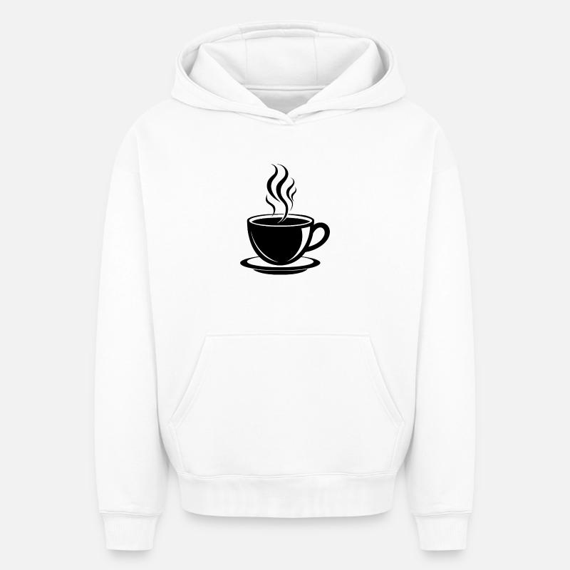 Tasse de café - Sweat à capuche unisexe oversize épais SPREAD - blanc
