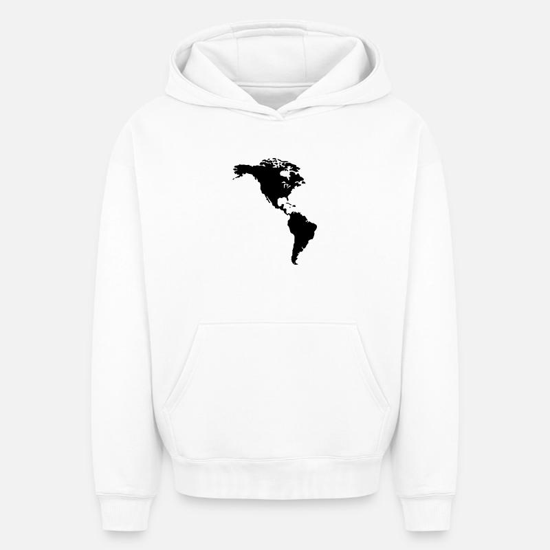 Amérique - Sweat à capuche unisexe oversize épais SPREAD - blanc