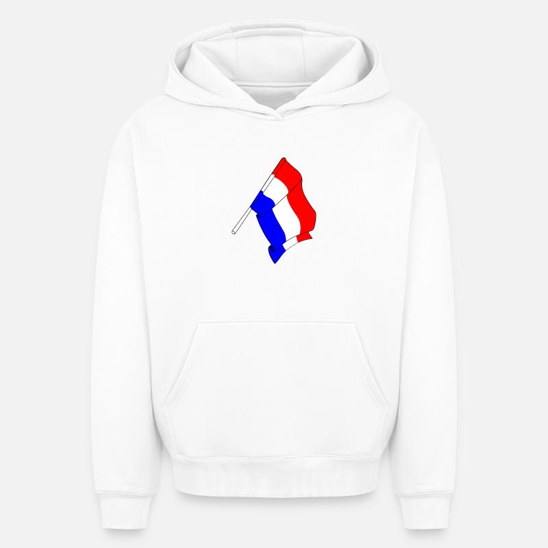 Drapeau des Pays-Bas - Sweat à capuche unisexe oversize épais SPREAD - blanc