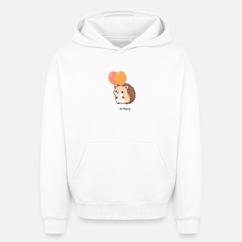 Hérisson mignon - Sweat à capuche unisexe oversize épais SPREAD - blanc