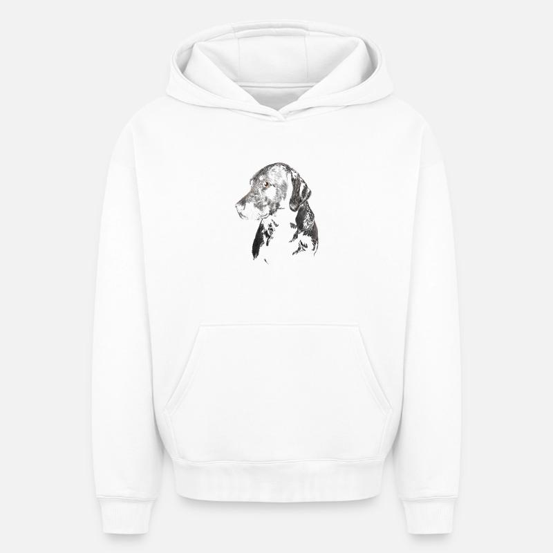 Labrador - Sweat à capuche unisexe oversize épais SPREAD - blanc