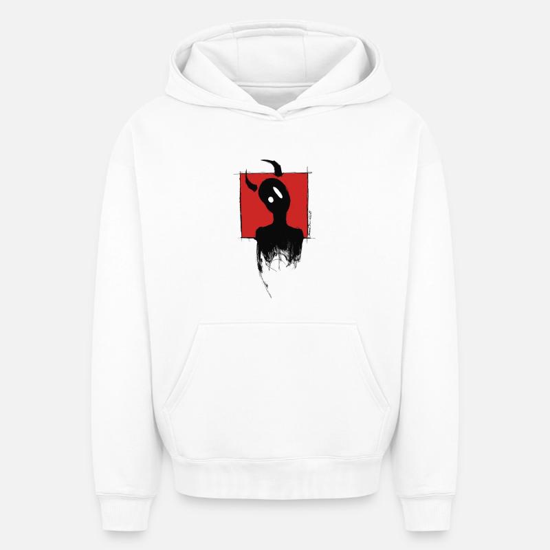 Devil Boy - Sweat à capuche unisexe oversize épais SPREAD - blanc