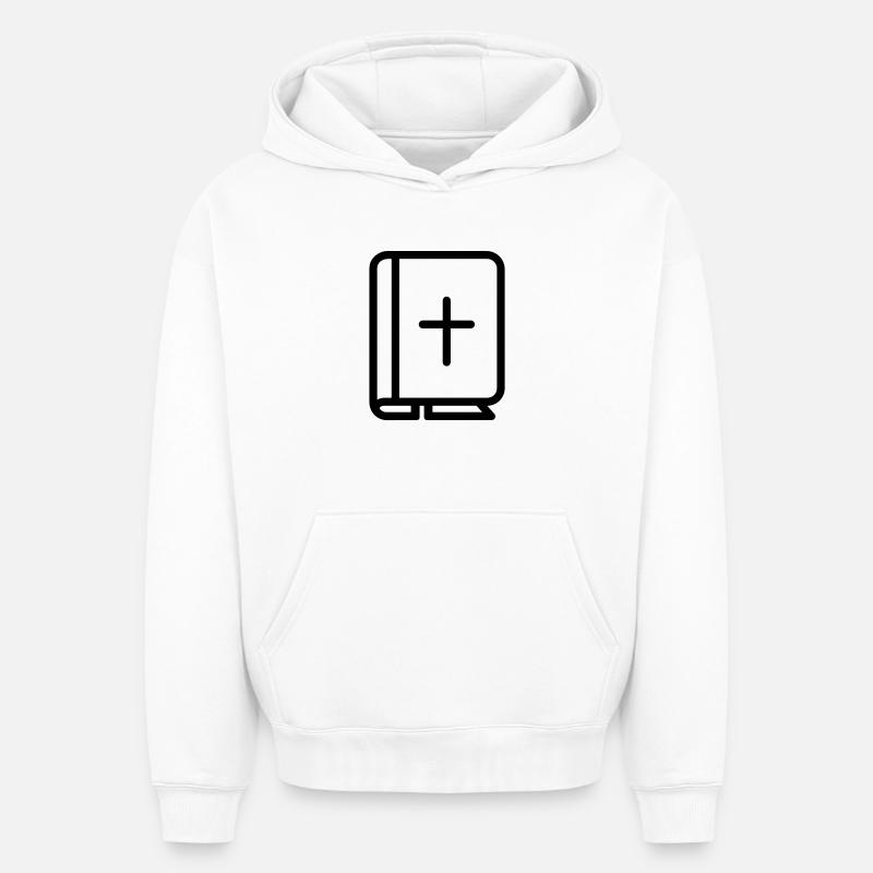bible - Sweat à capuche unisexe oversize épais SPREAD - blanc
