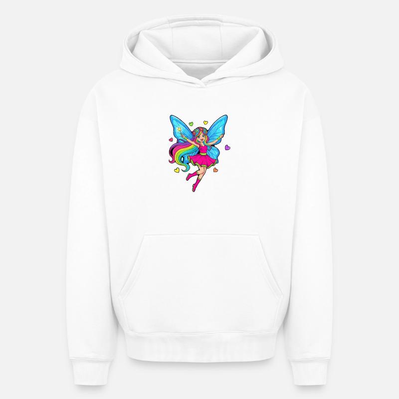 Fée dansante - Sweat à capuche unisexe oversize épais SPREAD - blanc