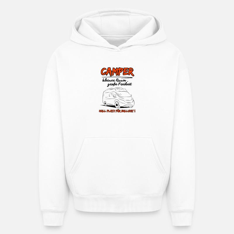 Déclaration du camping-car - Sweat à capuche unisexe oversize épais SPREAD - blanc