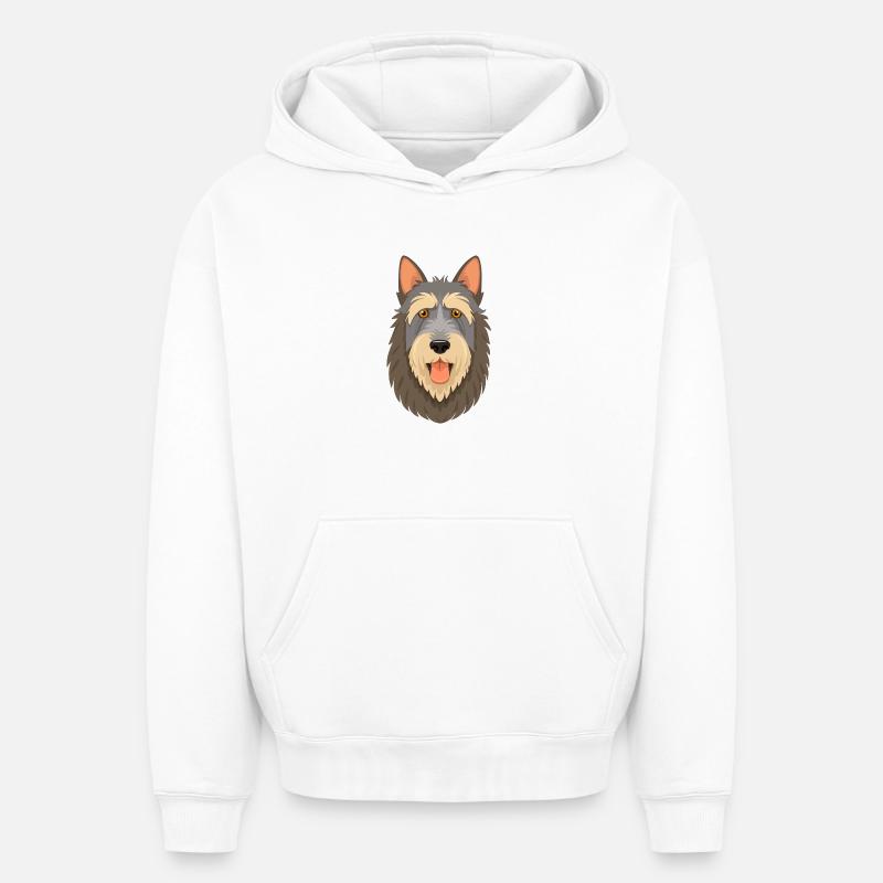 Irish Wolfhound (bande dessinée/portrait) - Sweat à capuche unisexe oversize épais SPREAD - blanc