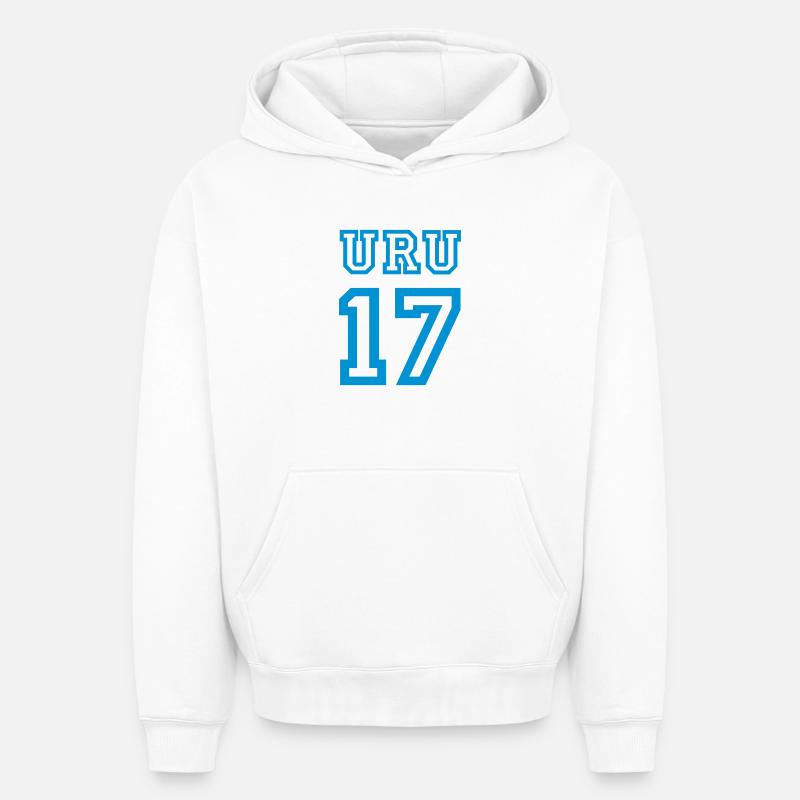 URUGUAY 2017 - Sweat à capuche unisexe oversize épais SPREAD - blanc