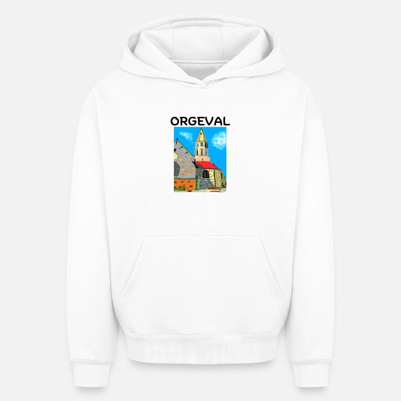 Orgeval, Yvelines, Versailles - Sweat à capuche unisexe oversize épais SPREAD - blanc