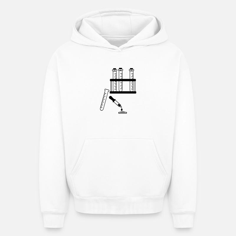 Tubes à essai et pipette - Sweat à capuche unisexe oversize épais SPREAD - blanc