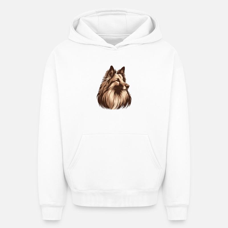 Groenendael - Sweat à capuche unisexe oversize épais SPREAD - blanc