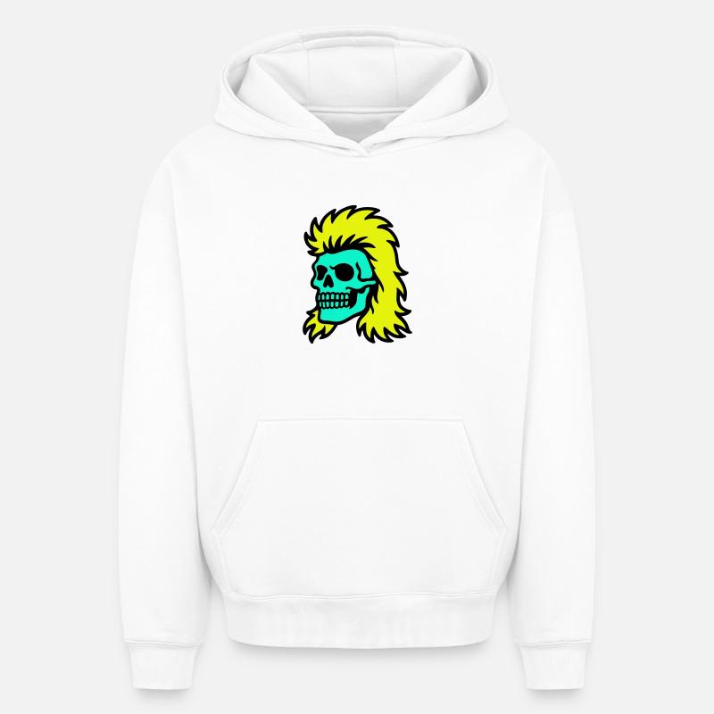 Crâne de mulet - Sweat à capuche unisexe oversize épais SPREAD - blanc