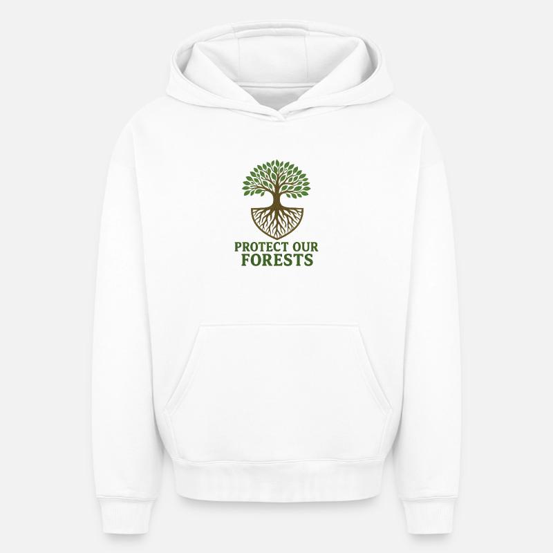 Arbre de vie Conception éco-consciente - Sweat à capuche unisexe oversize épais SPREAD - blanc