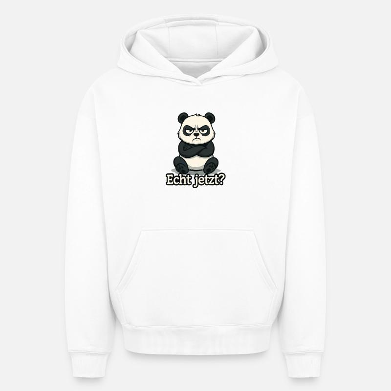 Panda Vraiment ? - Sweat à capuche unisexe oversize épais SPREAD - blanc