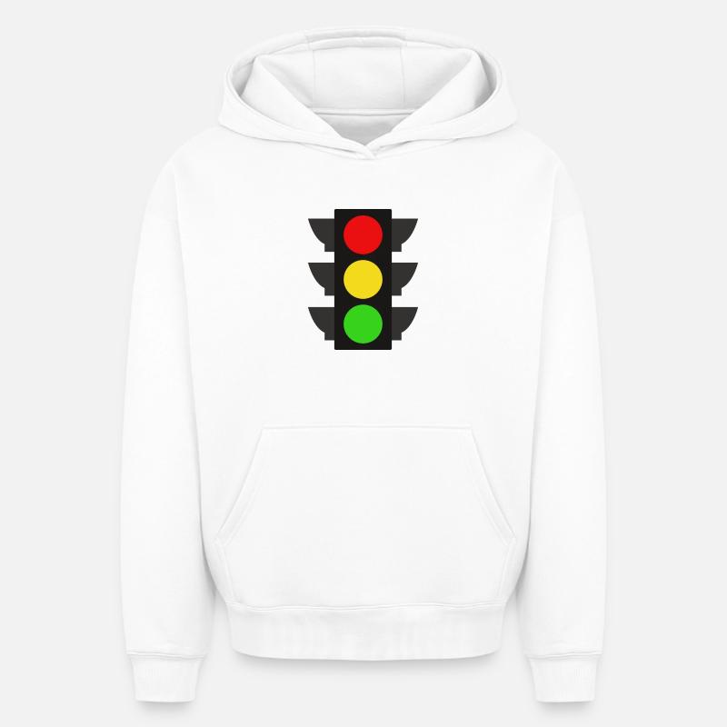 Feu de signalisation - Sweat à capuche unisexe oversize épais SPREAD - blanc
