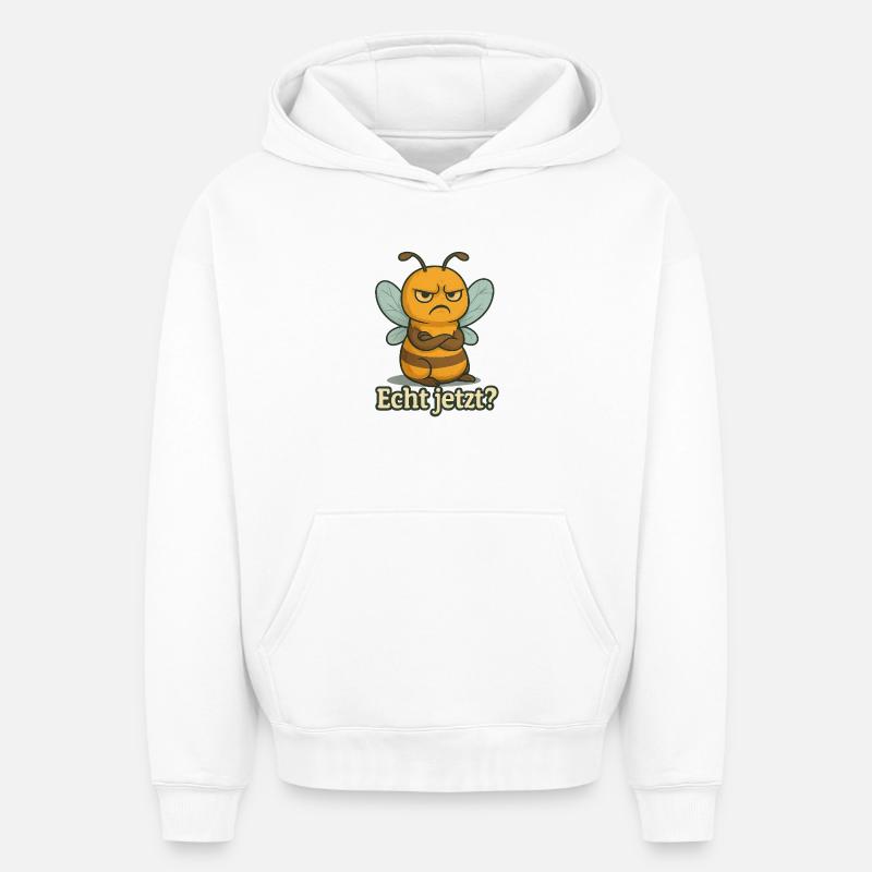 Abeille : Vraiment maintenant - Sweat à capuche unisexe oversize épais SPREAD - blanc