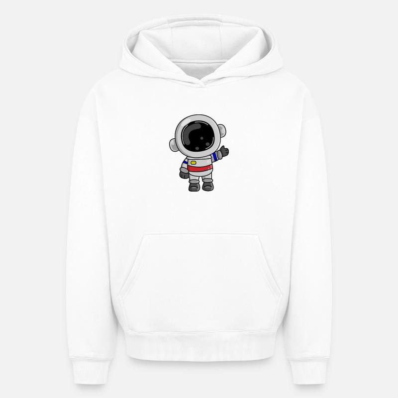 Astronaute Cosmos Spaceman Space - Sweat à capuche unisexe oversize épais SPREAD - blanc